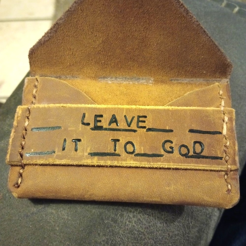 Custom made card holder wallets and one knife holster with brand new old timer